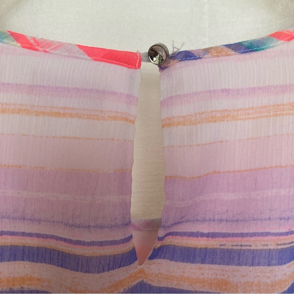 Candies Girls Bright Multicolor Stripe High-Low Sleeveless Dress - Picture 4 of 5